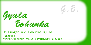 gyula bohunka business card